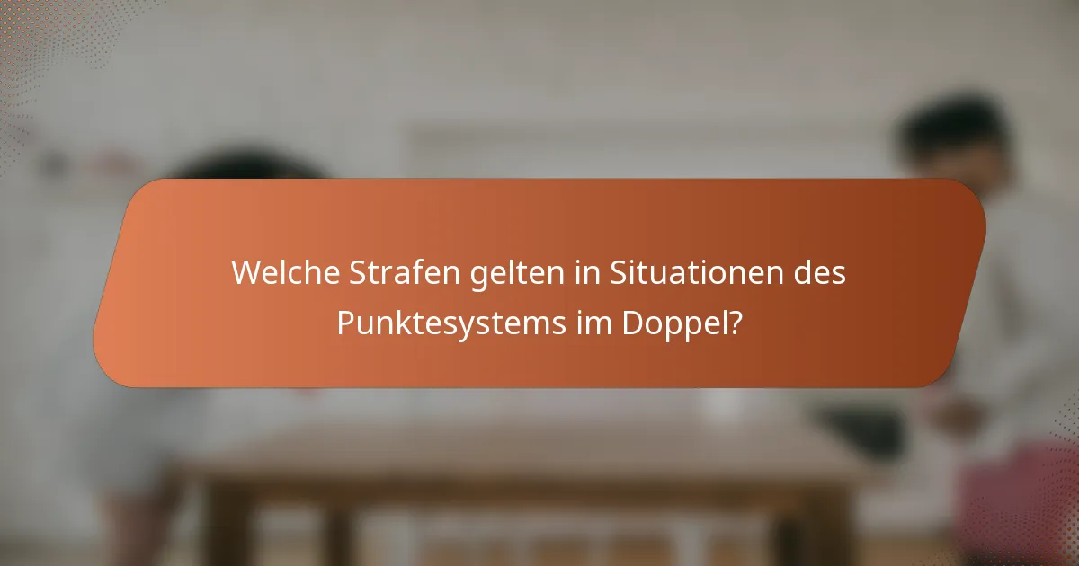 Welche Strafen gelten in Situationen des Punktesystems im Doppel?