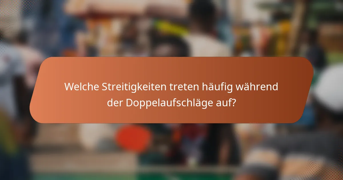 Welche Streitigkeiten treten häufig während der Doppelaufschläge auf?
