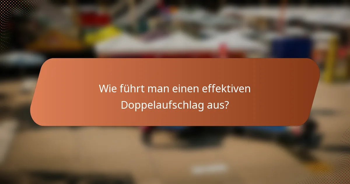 Wie führt man einen effektiven Doppelaufschlag aus?