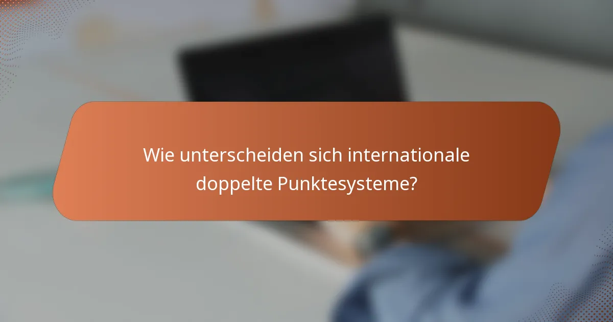 Wie unterscheiden sich internationale doppelte Punktesysteme?